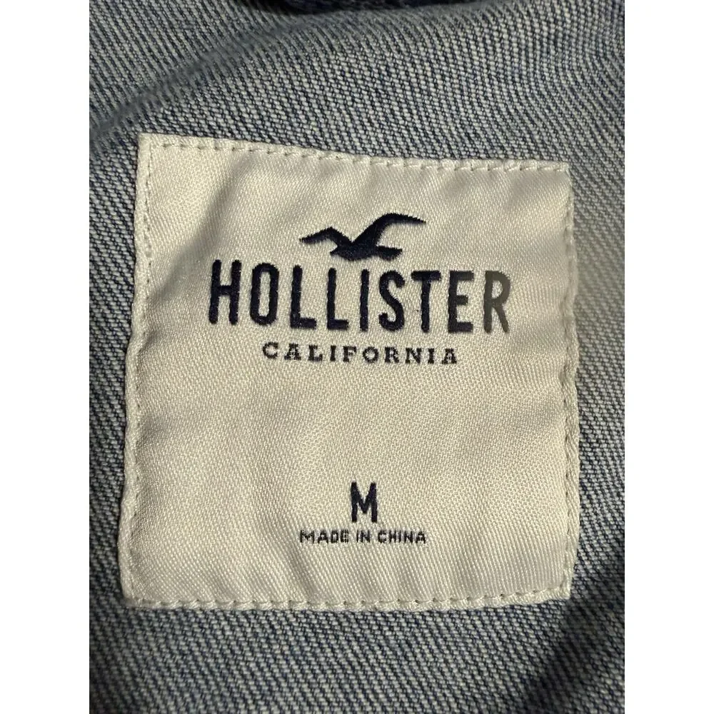 Abercrombie & Fitch Hollister Jean Jacket Sz Med Y2K Distressed